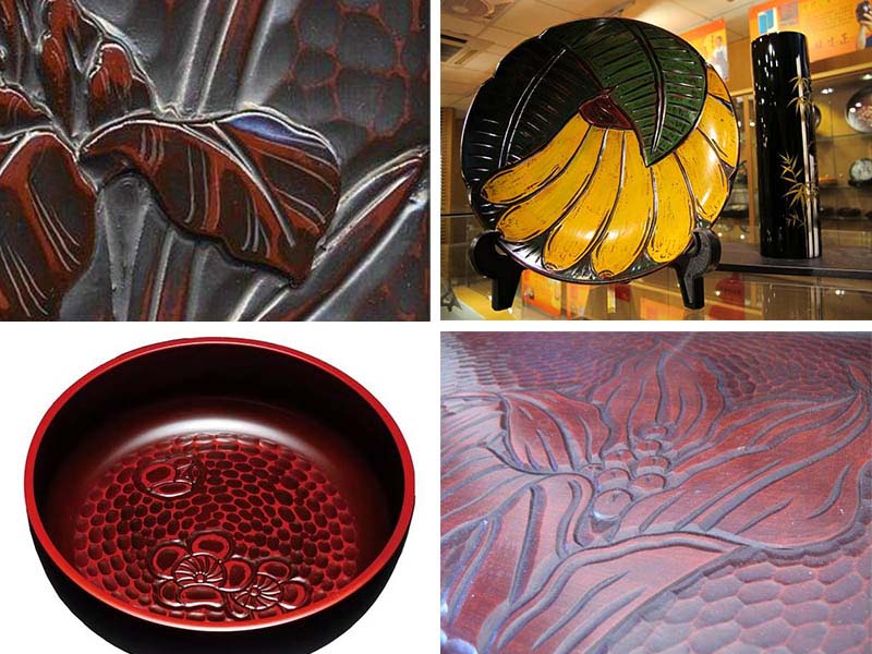 【 漆器 】國寶級鐮倉雕 ( 源自剔红雕漆) Taiwan lacquerware crafts from vermilion lacquer coating